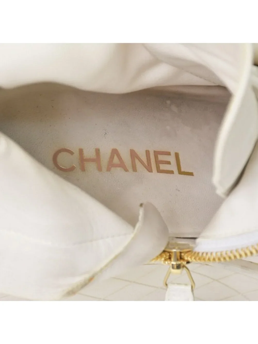 Chanel CC Logo Combat Boots Sneakers White